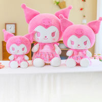 Kawaii Sanrio สีชมพูดอกเชอร์รี่กระโปรง Kuromi นั่งตำแหน่งสัตว์ของเล่นตุ๊กตาน่ารักตุ๊กตาหมอนเด็กของขวัญวันเกิดเซอร์ไพร์ส