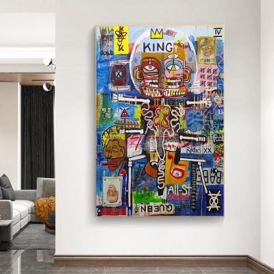 Modern Abstract Graffiti Artist Canvas Paintings Posters and Prints Wall Art Pictures for Living Room Wall Decoration Cuadros