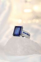 New Arrival 925 Silver 12.46ct Lab Grown Sapphire Ring Gold Plated Jewelry for Women Party Gifts Mens Ring Customized