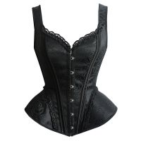 【LZ】✿ஐ  Gótico espartilho dupla alças de ombro gorset retro desossado emagrecimento cincher cinto quadril capa cintura shaper corselet korsett