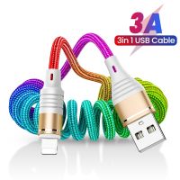 3A Spring Cable For iPhone 13 12 11 Pro X Xs Max 7 8 6s Plus Fast Charging Charger For IOS 8 Pin USB C Cord 1M Wall Chargers