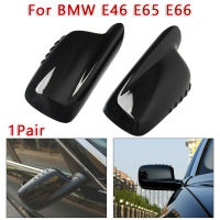 1 Pair Car RearView Mirror Rear View Cover Cap For BMW E46 E65 E66 E66 745i 750i 51167074236 51167074235 Gloss Black Cover