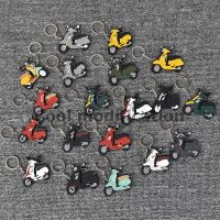 ❀♞✶ For Piaggio Vespa Scooter Accessories Sprint Primavera 50 150 150S GTS300 Etc Creative rubber motorcycle model Keychain Key Ring