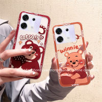 คู่ เคส Phone Case Infinix Zero 30 5G GT 10 Pro Hot 30 5G เคส การ์ตูนน่ารักใหม่แฟชั่นหมีพูสตรอเบอร์รี่แบบนิ่มฝาหลังแบบบางกันกระแทก เคสโทรศัพท์ ซิลิโคน Cover 2023