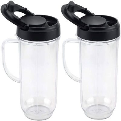 2 Pieces of 22Oz Handle Cup With Flip-Top Lid Replacement Parts Compatible With Magic Bullet MB1001 Portable Mug