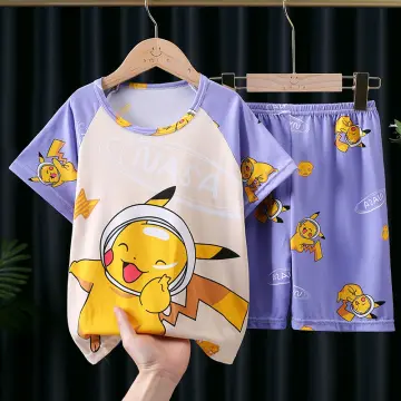 2pcs Pokemon Pikachu Women's Vest Briefs Set Summer Ladies Cartoon