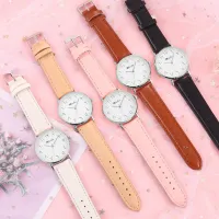 Women Arabic Numbers Watches Casual Leather Strap Quartz Watch MB17