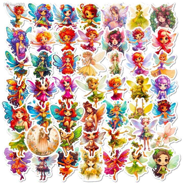 10-50pcs-angel-wing-fairy-girl-stickers-pack-for-kid-cartoon-graffiti-decals-scrapbooking-luggage-laptop-wall-stationery-sticker