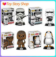 StarWars Porg Chewbacca ทหารสีขาว NO.74 184 195 198 Funko Pop Action Figure ของเล่นเด็กเล่นสะสมใหม่ปีวันเกิดของขวัญเด็ก10ซม.