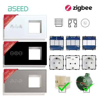 BSEED Zigbee Roller Shutter Switch Smart Curtain dimmer Switch Function Parts Glass Panel Spare Parts DIY Free Combination