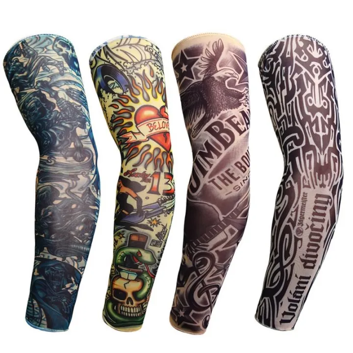 1-2pcs-tattoo-flower-arm-summer-sun-riding-sleeve-cooling-arm-sleeves-outdoor-sport-uv-arm-protective-cover-cycling-equipment
