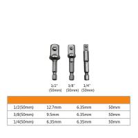 1/4บิตเครื่องมือก้านซ็อกเก็ต DT7เจาะพลังงาน "เหล็กสี1/2การขยาย Hex 3ชิ้น/เซ็ตบิต" 3/8 "ชุดบาร์ชุดเครื่องมือไฟฟ้า Hex