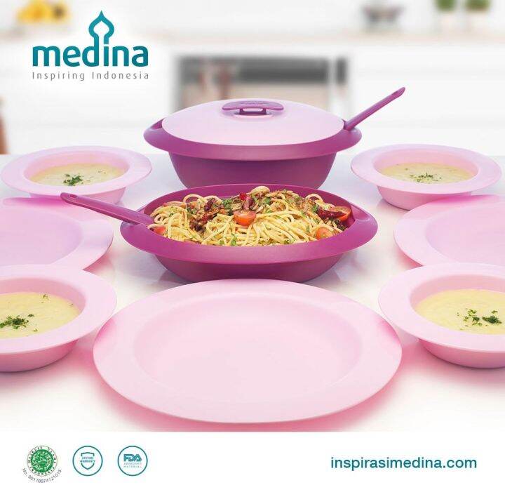 tempat makan nampan prasmanan wadah saji tutup full kaca paket isi 2