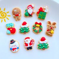 10Pcs ใหม่น่ารัก Mini Christmas Collection Series เรซิ่น Flatback Cabochon สมุดภาพ Kawaii Embellishments อุปกรณ์เสริม