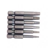 【cw】 6pcs 50mm 5 Torx Drive Bit Set 1/4 quot; 6.35mm Shank  Screwdriver Star Socket Отвёртки