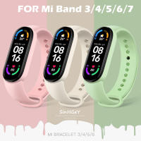 สำหรับ Xiaomi Mi Band 7สายซิลิโคน Mi Band 6/5/4/3สายรัดข้อมือเปลี่ยนสร้อยข้อมือซิลิโคน