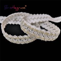 ❉ BRISTLEGRASS 2 5 10 Yard 5/8 15mm Glitter Crown Picot Lace Trim Elastics Spandex Bands Shoulder Tape Bra Straps Lingerie Sewing