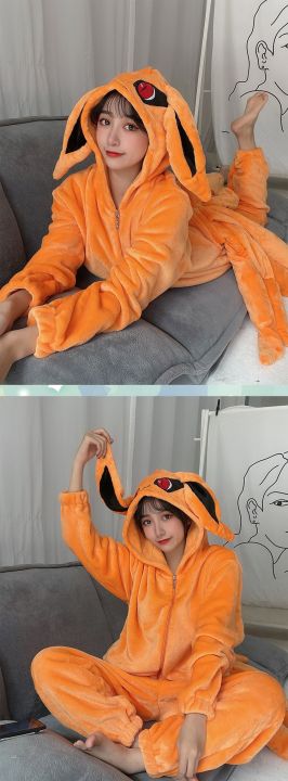 uzumaki-kurama-kyuubi-fox-cosplay-costume-kigurumi-adult-unisex-anime-pajamas-flannel-jumpsuit-sleepwear-onesies-prop