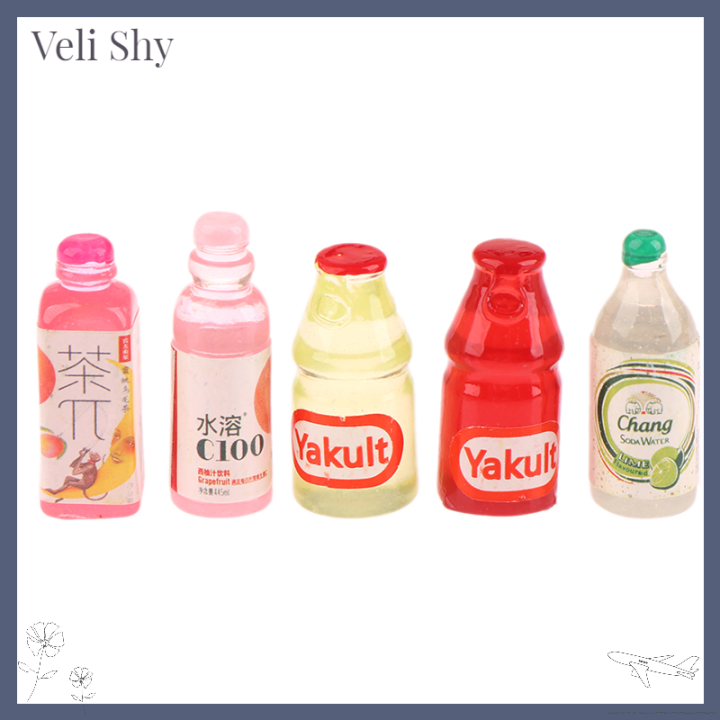 veli-shy-อุปกรณ์เสริมบ้านตุ๊กตานวัตกรรม5ชิ้นขวดไวน์จำลองเรซิ่นซูเปอร์มาร์เก็ตขวดเครื่องดื่มของเล่นแบบจำลอง-diy