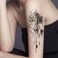 hot！【DT】✠卐  Temporary Sticker Crow Lines Fake Tattoos Flash Tatoos Arm for Men