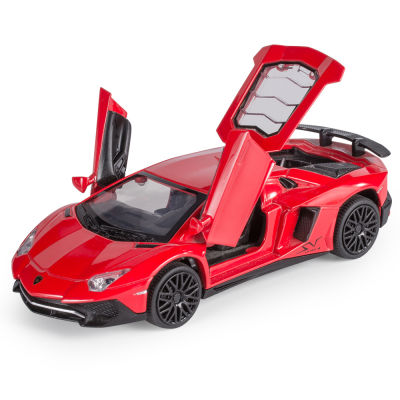 1:32 Lamborghini LP750รุ่นรถจำลองเสียงและแสงเด็กล้อแม็กดึงกลับรถของเล่นรุ่น