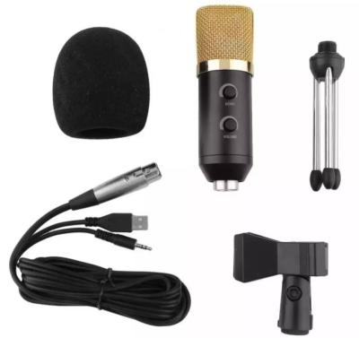 5Pcs Condenser Sound Recording Independent Audio Card Free Microphone Set black