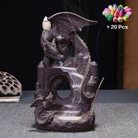 Incense Waterfall Incense Burner Ceramic Dragon Decorative Game Mixed Incense Cone Waterfall Smoking room Decor