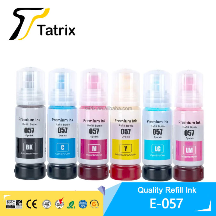 Tatrix สำหรับ Epson 057หมึกสีน้ำที่เข้ากันได้น้ำหมึกอิงค์เจ็ทเติมเงินจำนวนมาก057สำหรับ Epson 5001