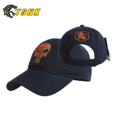 TSNK Men Women Military Enthusiasts Amercian Punisher SEAL Team Cotton Running Hat Adjusted Snapback Cap