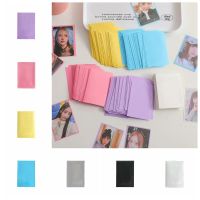 GDSELL 10pcs/set สีมาการอง ฝาครอบป้องกันภาพไอดอล ดีไอวาย สองชั้น ฟิล์มบัตรภาพ กระเป๋าใส่บัตร สีบริสุทธิ์ กระเป๋าใส่บัตรรูปภาพ บ้านในบ้าน