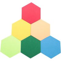 6 Pack Hexagon Felt Pin Board Self Adhesive Bulletin Memo Photo Cork Boards Colorful Foam Wall Decorative Tiles With 6 Pushpins 5.5 X 5 X 0.2 Inches