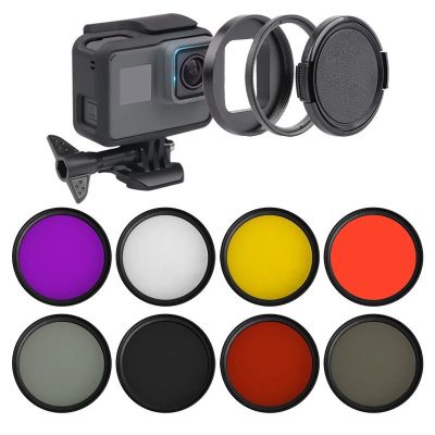 8 in 1 Camera Filter 52mm CPL FLD UV ND4 Red Yellow Sea Diving Filter + Ring + Lens Cap For Gopro Hero 7 6 5 hero 11 10 9 8