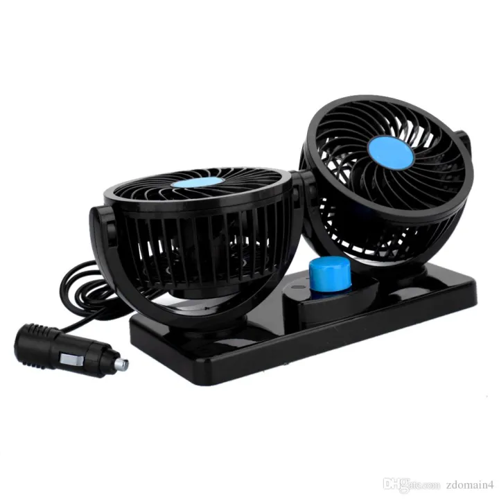 NNS-Car Fan 12V Double Headed 360 Degree Rotation Fan | Lazada PH