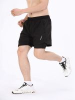 Men Sports Short 2 In 1 Running Workout Shorts Zipper Pockets Gym Breathable Training Quick Dry Shorts