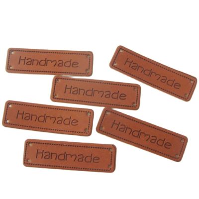 【LZ】✵  NBNLNW 50MM x 15MM Chapéu Etiquetas Handmade Em Relevo PU Couro 20PCS DIY Roupas Decorativas Acessórios