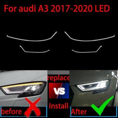 Head Light Lamp DRL Headlight Light Guide Plate Car Running LightBar ABS for Audi A3 S3 LED 16-18