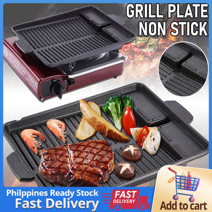 Korean Yakiniku Samgyupsal Grill Pan With Dual Handles & Grease