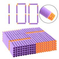 100pcs Purple Foam Soft Bullets for Nerf Elite Series 7.2 cm Flat Head Soft Bullets Darts EVA Blasters Buffer Toy Gun Bullets