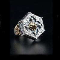 Men And Women Fashion Viking Style Rune Carving Hexagonal Ring Trend Amulet Banquet Street Jewelry Gift