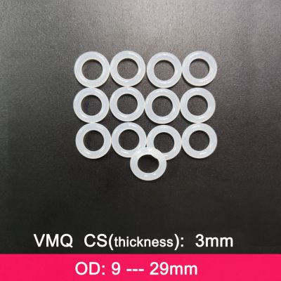 VMQ Rubber Ring Gasket C/S 3mm OD 9/10/11/12/13/14/15/16/17/18/19/20/21/22/23/24/25/26/27/28/29mm O Rings Silicone Seal Washer Gas Stove Parts Accesso