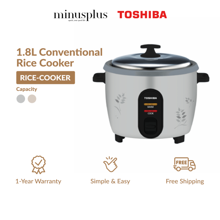 Toshiba (1.8L) Conventional Rice Cooker Time Matters Automatic Keep Warm RCT18CEMY(GY) / RC