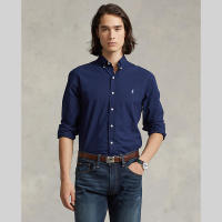 Polo Ralph Lauren SHIRT Custom Fit Stretch Poplin Shirt เสื้อเชิ้ต รุ่น MNPOWOV16822109 สี 410 NAVY-410