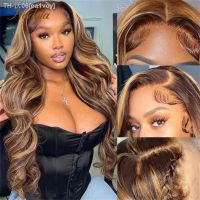 Nadula Hair Pre Cut Lace Closure Wigs Wear Go 6x4.5 Lace Closure Wig Body Wave Breathable Cap Wig Highlight Blond For Women [ Hot sell ] ea1voy