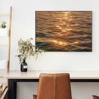 บทคัดย่อ Seascape Sunlight Wave ภาพวาดผ้าใบ Nordic ภูมิทัศน์โปสเตอร์และพิมพ์ Modern Wall Art ภาพห้องนั่งเล่นตกแต่งบ้าน