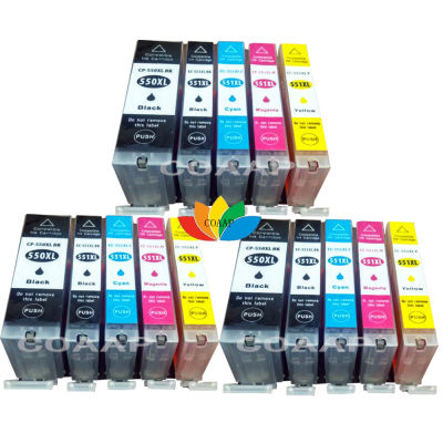 15 XL Cartridges compatible with Canon Pixma MG5400 MG5650 IP7200 IX6850 MG7550 PGI-550 CLI-551 Ink Cartridges