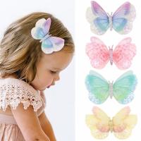 3inch Colorful Glitter Butterfly Hair Clips Cute Hairpins For Women Girls Yarn Hair Bows Hairgrip Barrettes Hair Accessories Hair Accessories