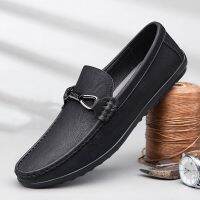 HOT11★ฤดูใบไม้ร่วงฤดูใบไม้ผลิผู้ชายรองเท้าหนังผู้ชาย Loafers Luxury Designer Loafer Mocasines Hombre Slip-On สีดำสีน้ำตาล Dropshipping