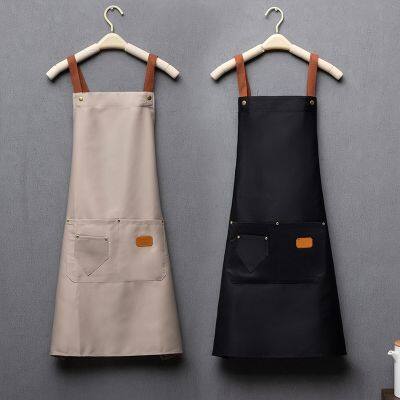 ☽ New Fashion Kitchen Aprons for Woman Men Chef Work Apron for Grill Restaurant Bar Shop Cafes Beauty Nails Studios Uniform