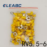 【hot】☽  RV5.5-6 insulated terminal Crimp Terminal suit 4-6mm2 Cable Wire 100PCS/Pack RV5-6 RV