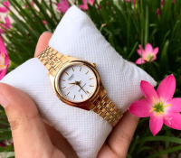 นาฬิกา Casio รุ่น LTP-1129N-7A นาฬิกาข้อมือผู้หญิง สายแสตนเลสสีทอง หน้าปัดสีขาว - ของแท้100% ประกันศูนย์ CMG 1 ปี